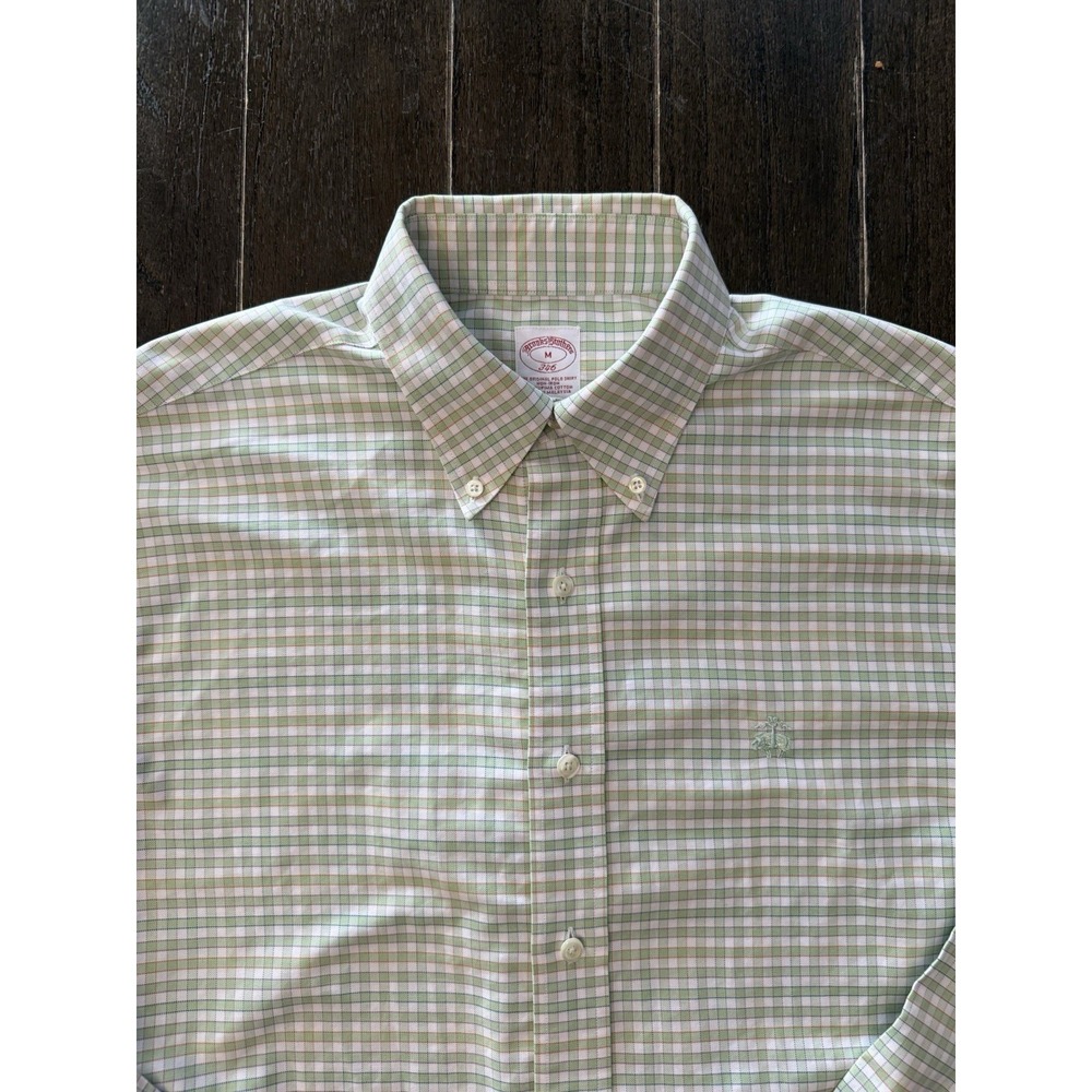 Brooks Brothers 346 Mens M Supima Cotton Plaid Original Polo Shirt Non Iron
